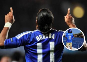 Marc Cucurella has been spotted rocking a classic Didier Drogba No.11 Chelsea shirt while enjoying his summer holiday